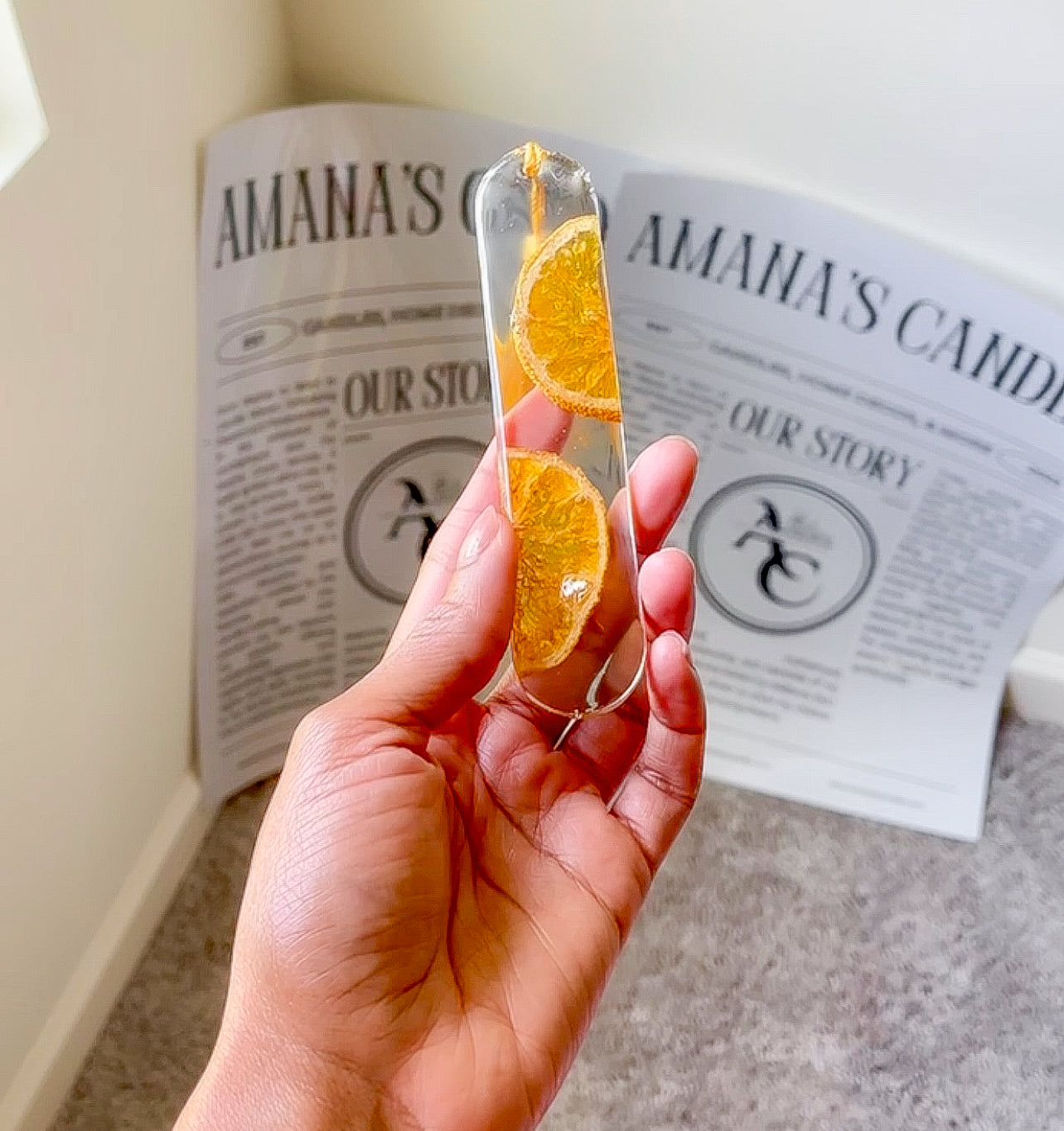 Fruity Resin Bookmark with Tassel – Handmade with Real Fruit Slices