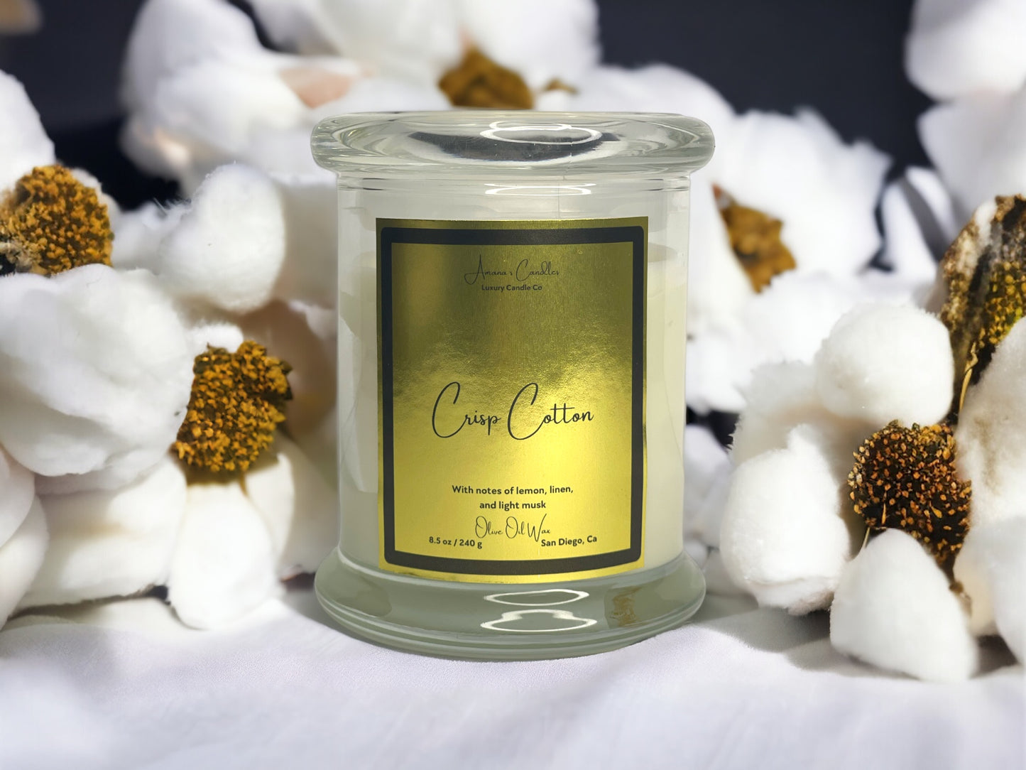 Crisp Cotton Luxury Candle