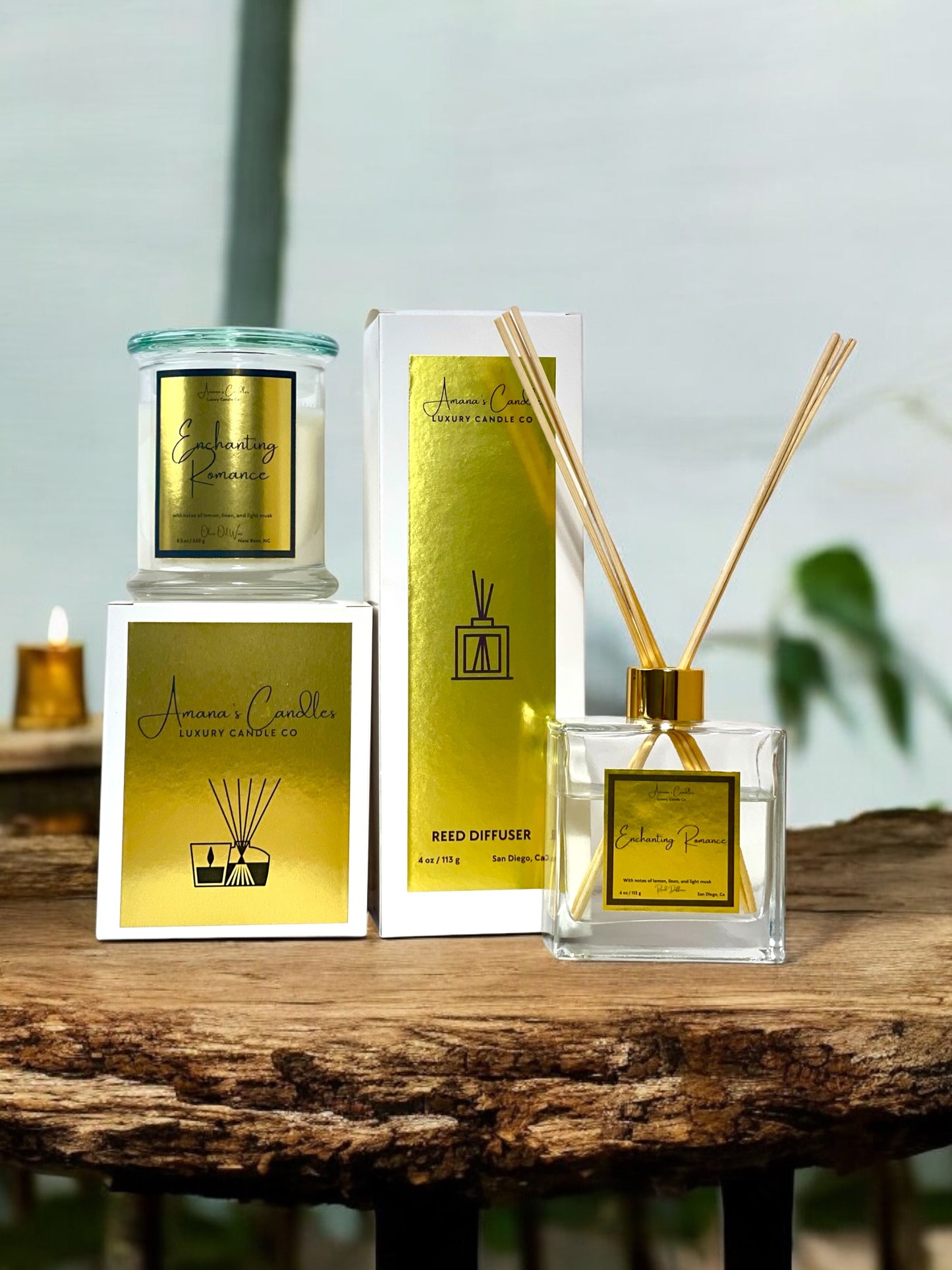 Enchanting Romance Reed Diffuser + Candle Gift Set