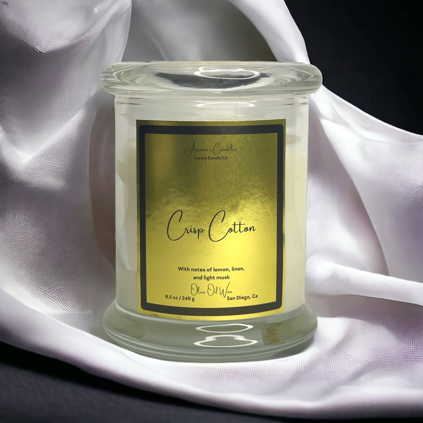 Crisp Cotton Luxury Candle