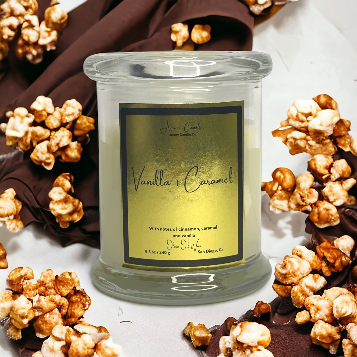 Vanilla + Caramel Luxury Candle