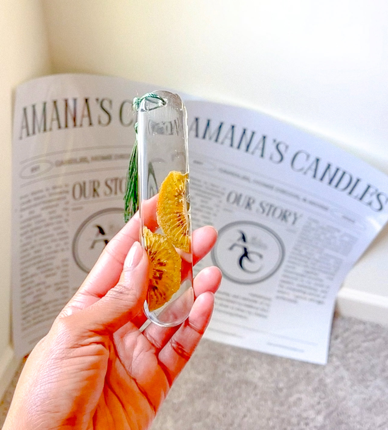 Fruity Resin Bookmark with Tassel – Handmade with Real Fruit Slices