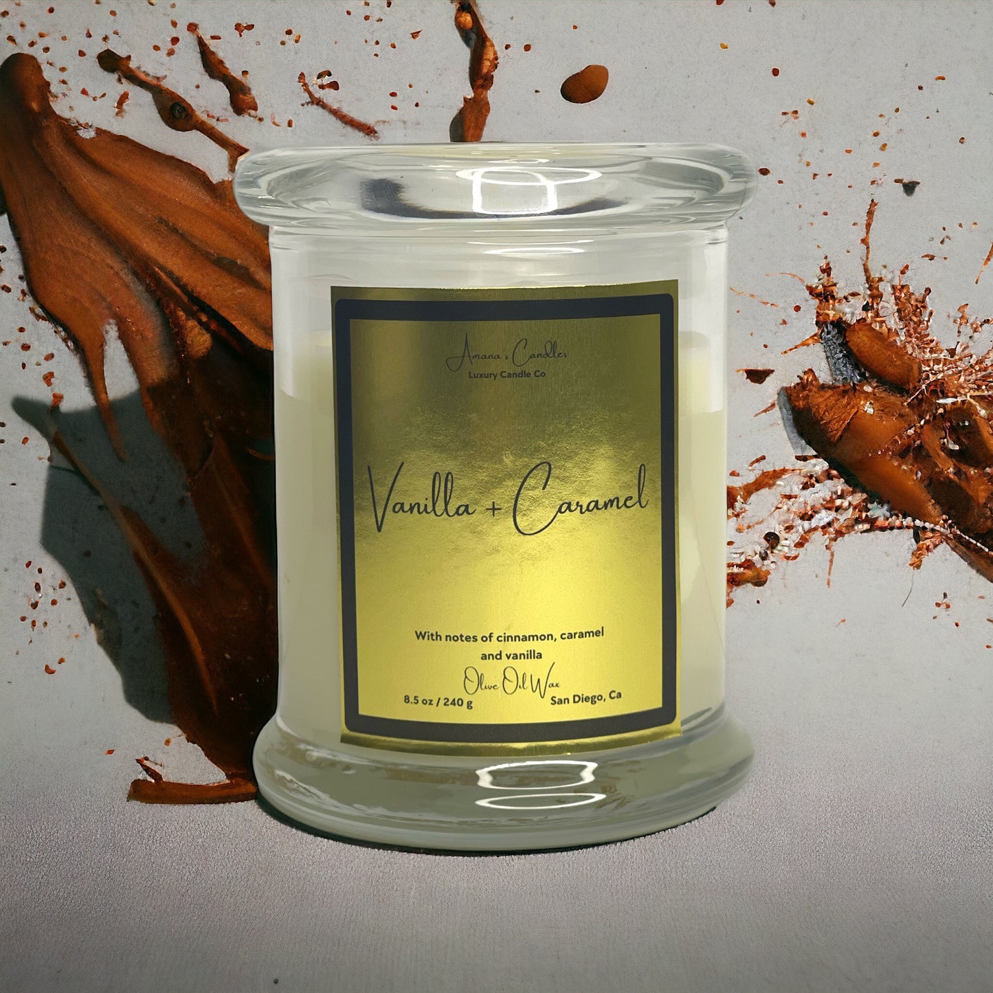 Vanilla + Caramel Luxury Candle