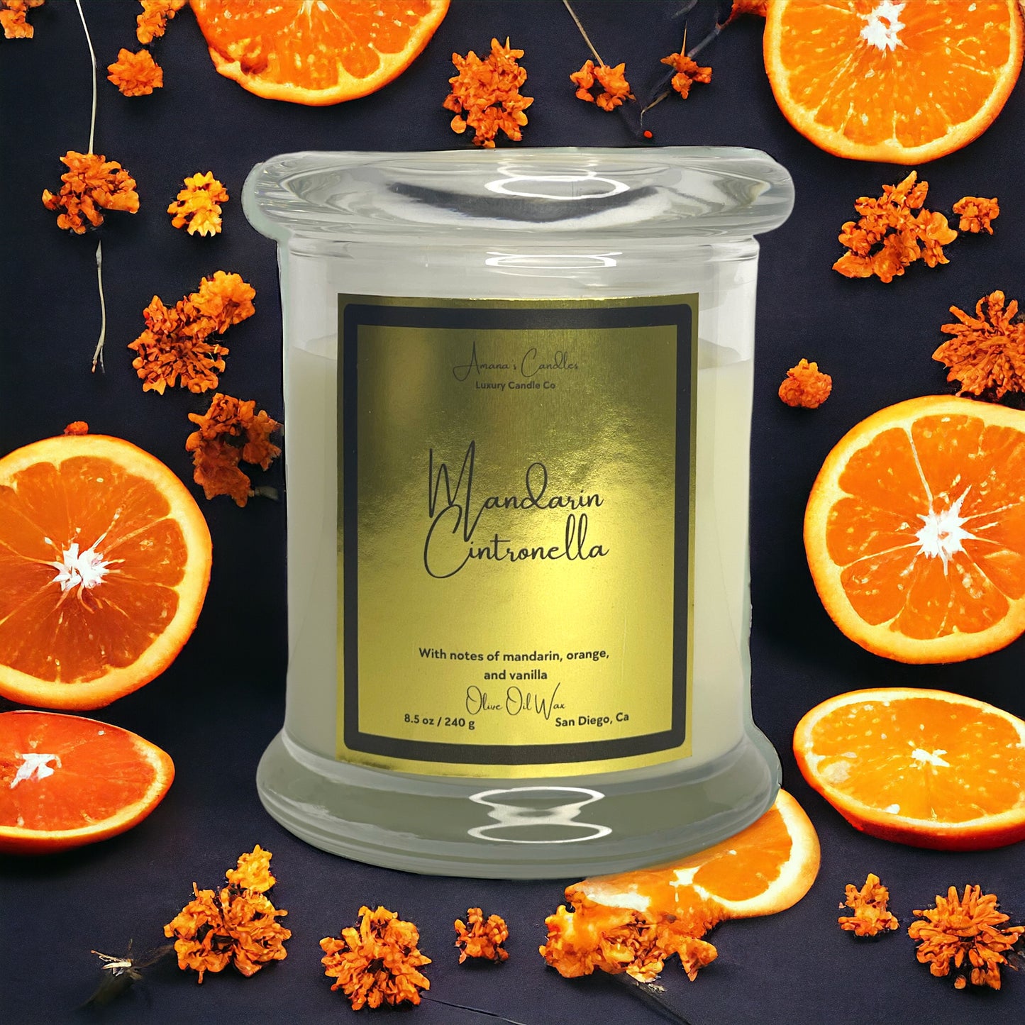 Mandarin Citronella Luxury Candle