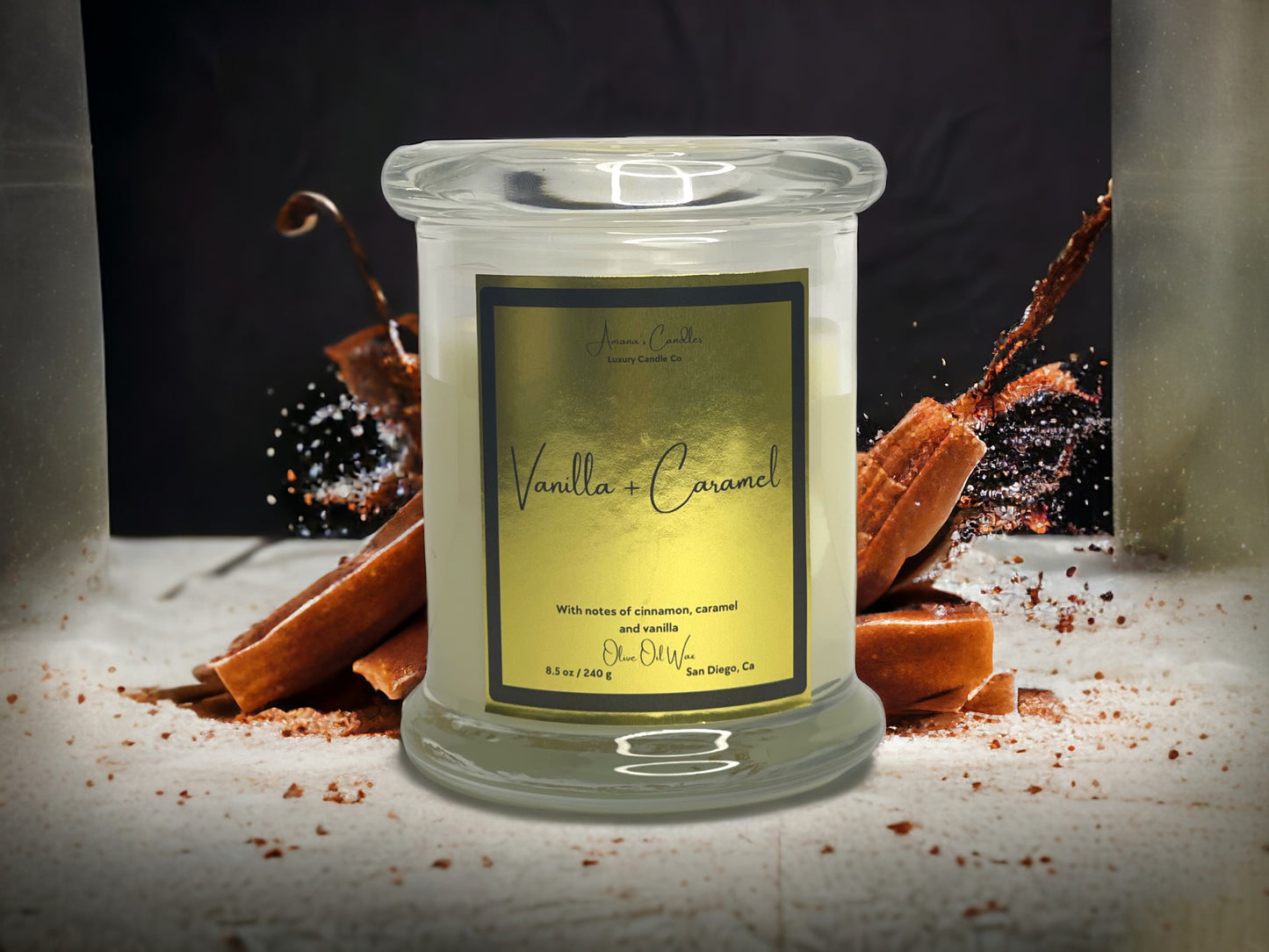 Vanilla + Caramel Luxury Candle