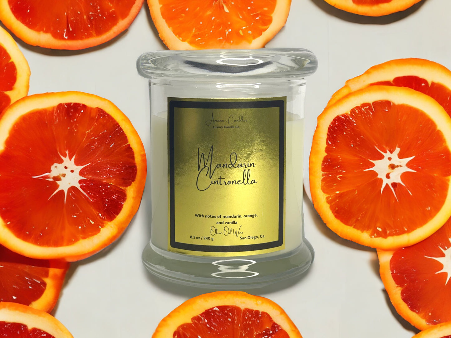 Mandarin Citronella Luxury Candle