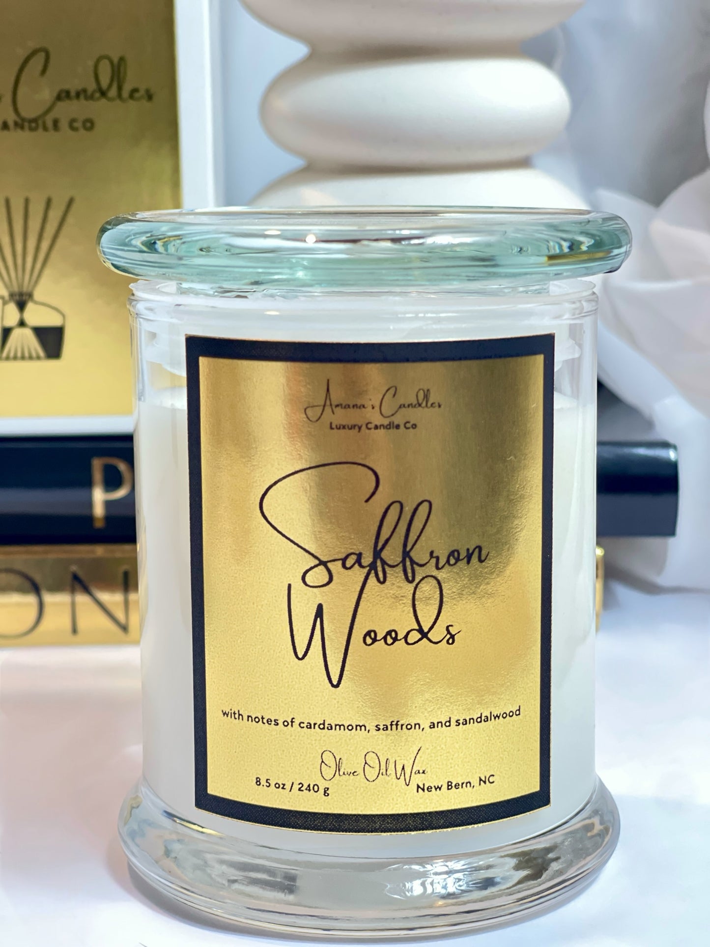 Saffron Woods Luxury Candle