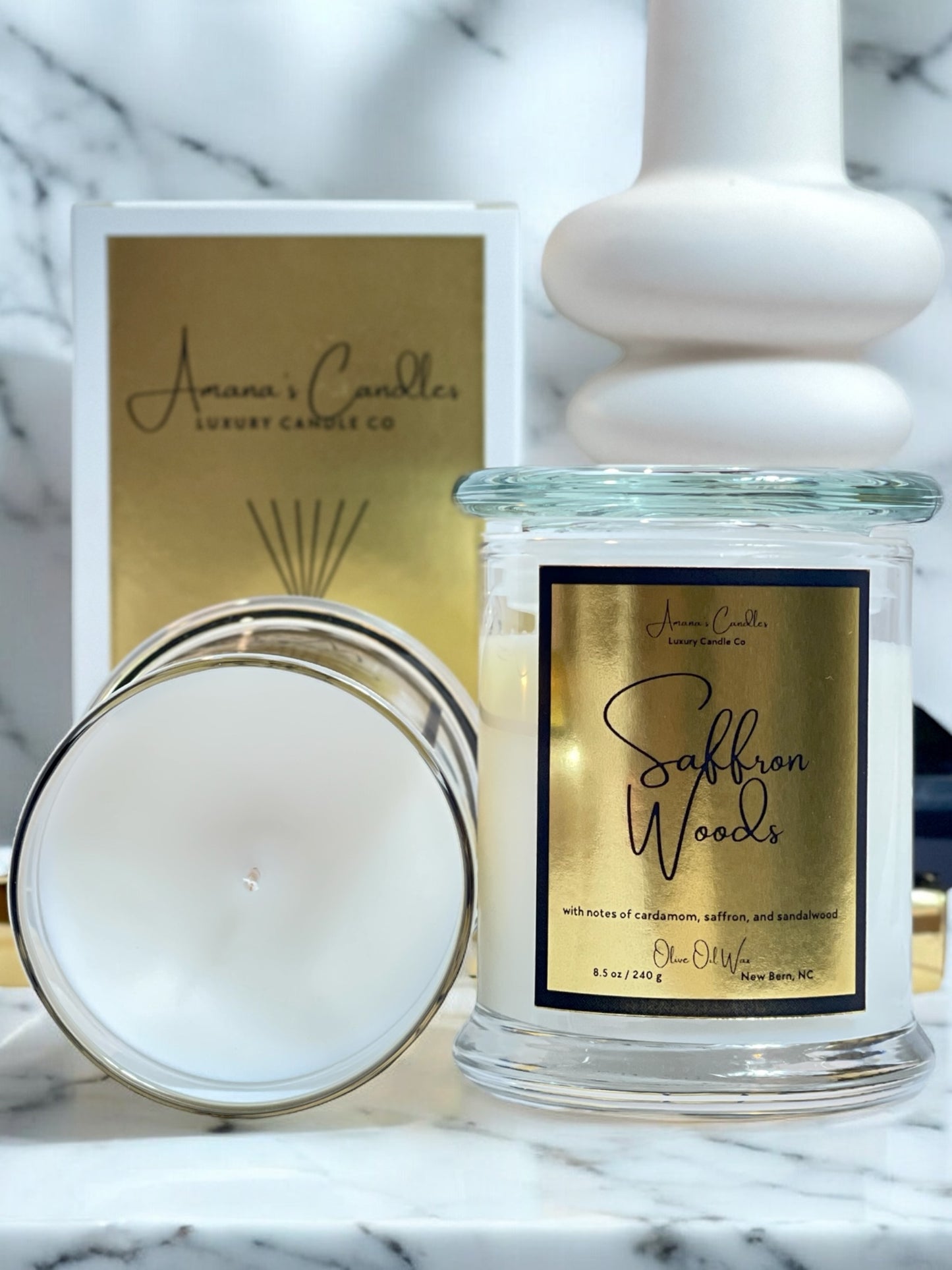 Saffron Woods Luxury Candle