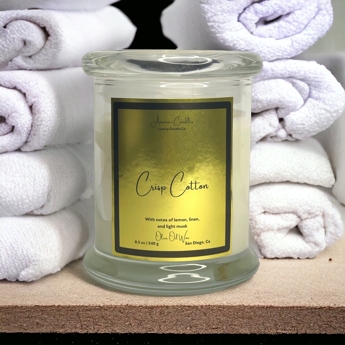 Crisp Cotton Luxury Candle