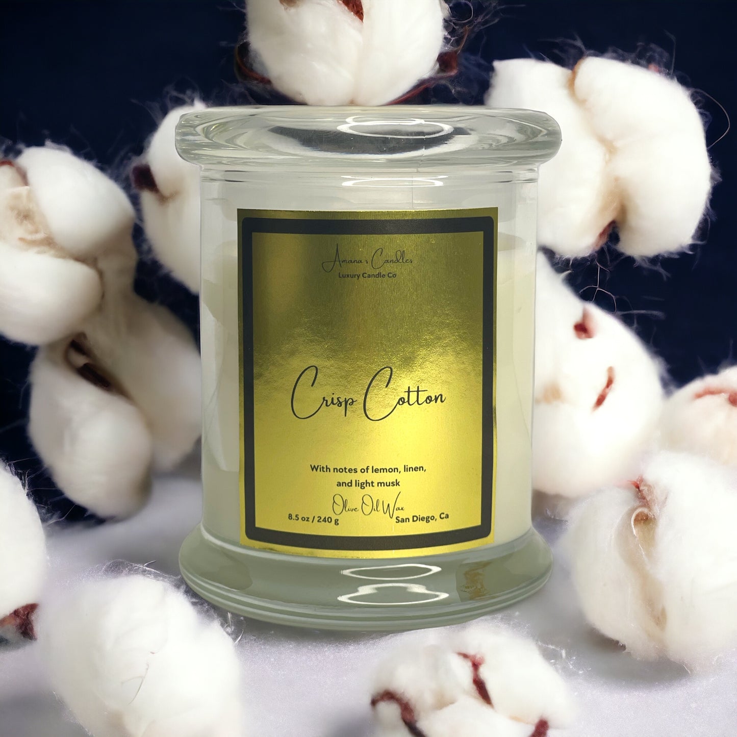 Crisp Cotton Luxury Candle